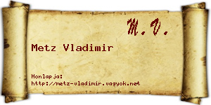 Metz Vladimir névjegykártya